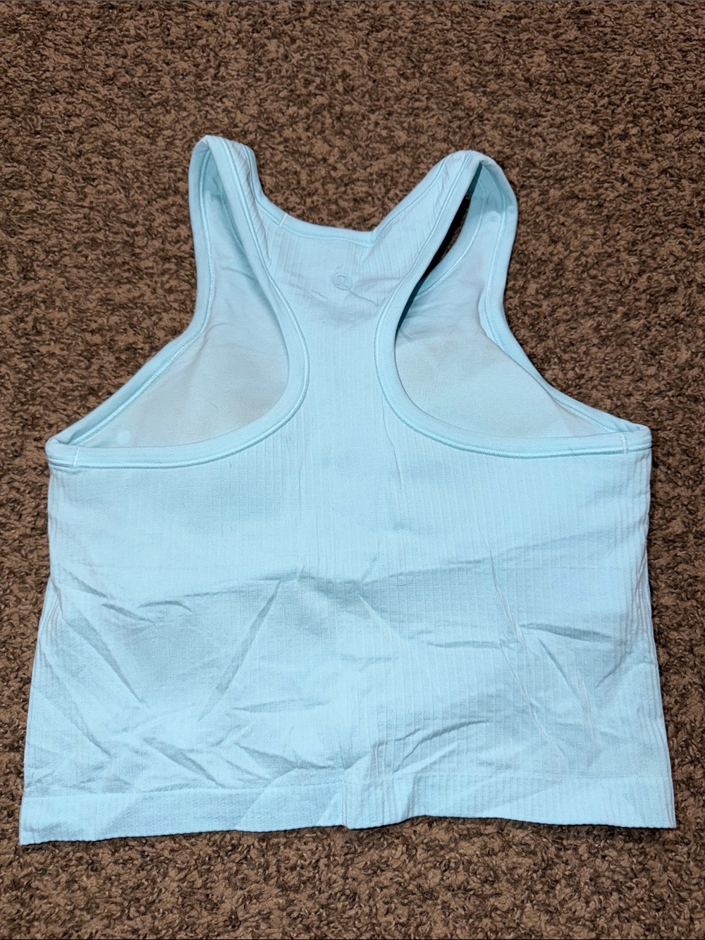 Light Blue Ribbed Racerback tank - Picture 2 of 3